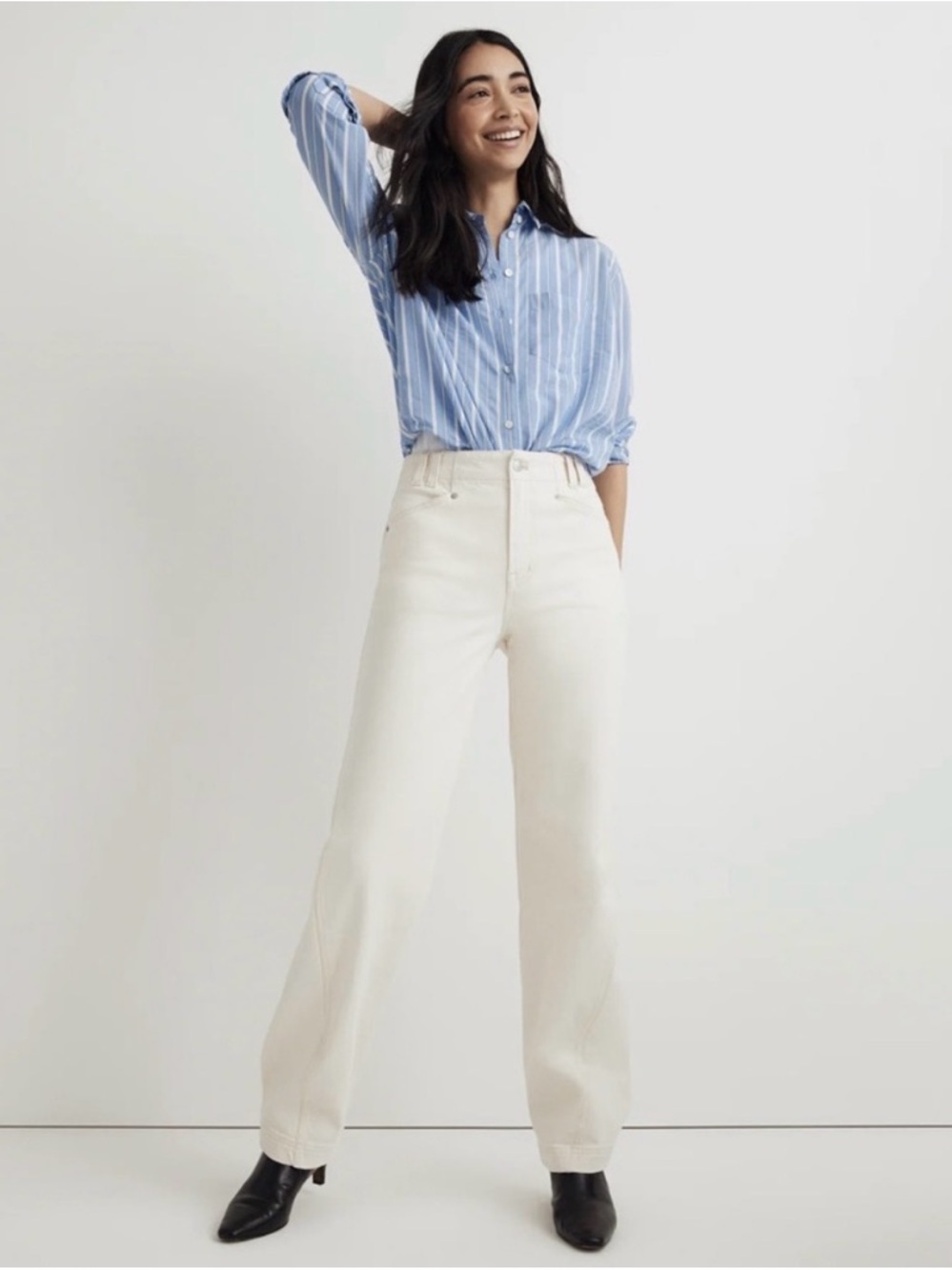 Madewell The Perfect Vintage Wide-Leg Jean in Vintage Canvas: Snap Edition Sz 33